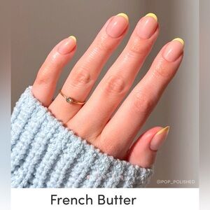 Glamnetic Butter Yellow French Tip Press-On Nails Short Round